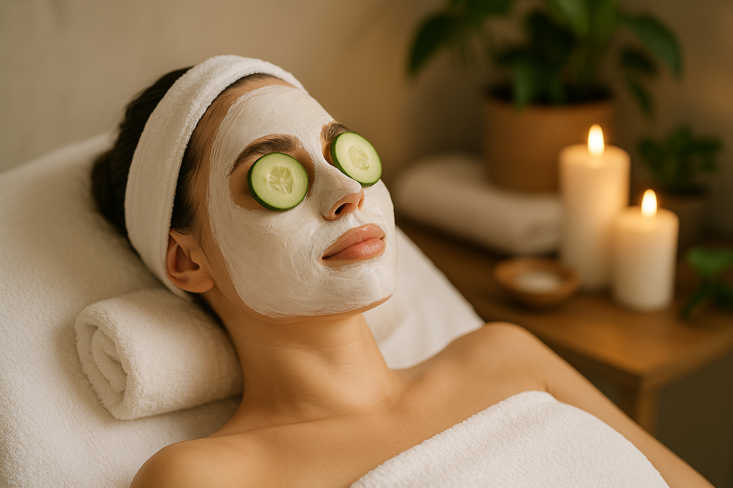 a girl image who is doing facial